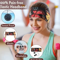 Sleep Mask Bluetooth 5.2 Sleep Headphones Floral Sleeping Headphones Sports Run Music Headband for Side Sleeper Best Gift Travel