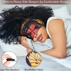 Sleep Mask Bluetooth 5.2 Sleep Headphones Floral Sleeping Headphones Sports Run Music Headband for Side Sleeper Best Gift Travel