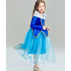 Sleeping Beauty Fairy Tale Aurora Briar Rose Flower Girl Dress Theme Party Costume Tulle Dresses Cosplay Movie Cosplay for Girls' Kids Carnival Dailywear