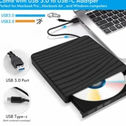 Slim External CD DVD RW Drive USB 3.0 Burner Burner Player Card Reader for Laptop