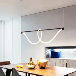 Slim Linear Pendant Light Metal Long Tube Hanging Lights with Silicone Hose Shade LED Suspension Lamp Black Flute Drop Lamps 110-240V