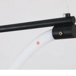 Slim Linear Pendant Light Metal Long Tube Hanging Lights with Silicone Hose Shade LED Suspension Lamp Black Flute Drop Lamps 110-240V