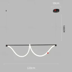 Slim Linear Pendant Light Metal Long Tube Hanging Lights with Silicone Hose Shade LED Suspension Lamp Black Flute Drop Lamps 110-240V