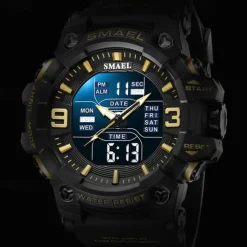 SMAEL Men Quartz Watch Minimalist Sports Casual Business Luminous Alarm Clock Waterproof Decoration Silicone Watch