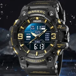 SMAEL Men Quartz Watch Minimalist Sports Casual Business Luminous Alarm Clock Waterproof Decoration Silicone Watch