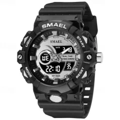 Smael New Fashion Trendy Men'S Electronic Quartz Watch Sports And Leisure Decoration Night Light Waterproof Calendar Week Display Alarm Clock Men'S Watch