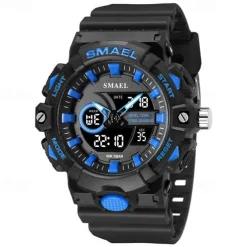 Smael New Fashion Trendy Men'S Electronic Quartz Watch Sports And Leisure Decoration Night Light Waterproof Calendar Week Display Alarm Clock Men'S Watch