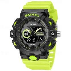 Smael New Fashion Trendy Men'S Electronic Quartz Watch Sports And Leisure Decoration Night Light Waterproof Calendar Week Display Alarm Clock Men'S Watch