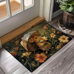 Small Rat Umbrella Doormat Floor Mats Washable Rugs Kitchen Mat Non-Slip Oil Proof Rug Indoor Outdoor Mat Bedroom Decor Bathroom Mat Entrance Rug