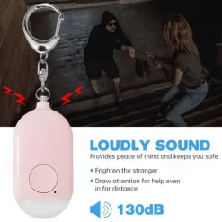 Small Self Defense Key Chain Siren with Rechargeable 120dB SOS LED Light Helps Elders & Kids Emergency Elderly Seniors Patient Disabled Handicapped