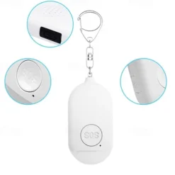 Small Self Defense Key Chain Siren with Rechargeable 120dB SOS LED Light Helps Elders & Kids Emergency Elderly Seniors Patient Disabled Handicapped