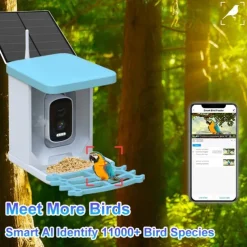 Smart Bird Feeder with 4MP Camera 2L Capacity Bird Feeder for Outdoors with Solar Panel