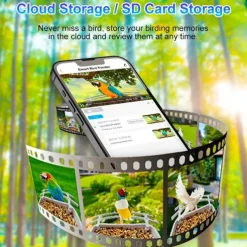 Smart Bird Feeder with 4MP Camera 2L Capacity Bird Feeder for Outdoors with Solar Panel