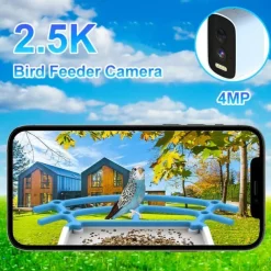 Smart Bird Feeder with 4MP Camera 2L Capacity Bird Feeder for Outdoors with Solar Panel