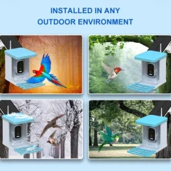Smart Bird Feeder with 4MP Camera 2L Capacity Bird Feeder for Outdoors with Solar Panel