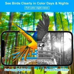 Smart Bird Feeder with 4MP Camera 2L Capacity Bird Feeder for Outdoors with Solar Panel