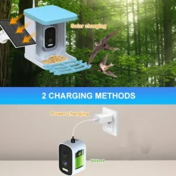 Smart Bird Feeder with 4MP Camera 2L Capacity Bird Feeder for Outdoors with Solar Panel