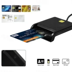 Smart Card Reader Common Access CAC USB For Home Black With CD Drive