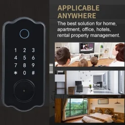 Smart Door Lock with Fingerprint & Keypad Fingerprint Door Lock Keyless Entry Door Lock Bluetooth App Touch Keypad Smart Deadbolt Auto Lock
