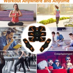 Smart EMS Wireless Muscle Stimulator Fitness Trainer Abdominal Training Electric Weight Loss Stickers Body Slimming Massager