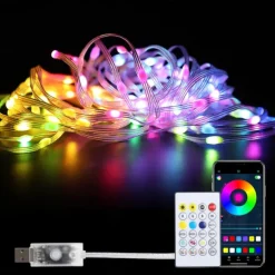 Smart Fairy String Light, LED RGB Dream Color Rope Lights with Remote, Led Rope Lights Outdoor, Christmas Light for Bedroom Deck Halloween Decorations