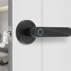 Smart Fingerprint Door Lock Keyless Entry Biometric Door Lock with Handle Set Support Key Unlock Intelligent Tuya App Control