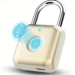 Smart Fingerprint Lock USB Rechargeable Waterproof Biometric Metal Keyless Lock for Gym Locker Luggage Backpack