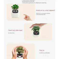 Smart Flowerpots,Smart Pet Planter,Ai Planter,Intelligent Flowerpots,Multiple Expressions,7 Smart Sensors, and Ai Chips Make Raising Plants Easy and Fun for Living Room,Plant-Free