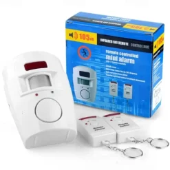 Smart Home Security KitWireless Infrared Security Alarm 105DB Alarm BatteryPoweredw/ 2 Remotes