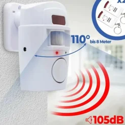 Smart Home Security KitWireless Infrared Security Alarm 105DB Alarm BatteryPoweredw/ 2 Remotes