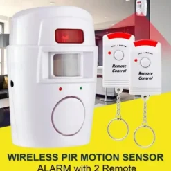 Smart Home Security KitWireless Infrared Security Alarm 105DB Alarm BatteryPoweredw/ 2 Remotes
