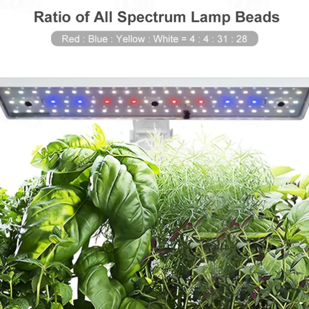 Smart Hydroponics Growing System Indoor Herb Garden Kit 9 Pods Automatic Timing with Height Adjustable 15W LED Grow Lights 2L Water Tank Smart Water Pump for Home