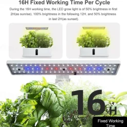 Smart Hydroponics Growing System Indoor Herb Garden Kit 9 Pods Automatic Timing with Height Adjustable 15W LED Grow Lights 2L Water Tank Smart Water Pump for Home