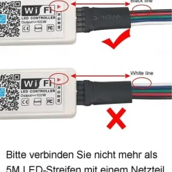 Smart LED Strip Light 32.8ft 10m(2x5m) RGB+White WIFI APP 300LEDs 5050SMD Work with Alexa Google with WIFI Remote Controller