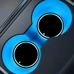 Smart Luminous Water Coaster LED Car Cup Holder Lights 7 Colors Changing USB Charging Mat Waterproof Cup Pad Interior Atmosphere Lamp Decoration Light for Oktoberfest Car Accessories 1pc