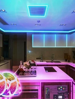 Smart RGB LED Strip Light 20M 10M Music Sync SMD 5050 65.6ft32.8ft Color Changing Bluetooth APP Control with Plug for Kitchen Bedroom Home TV Party