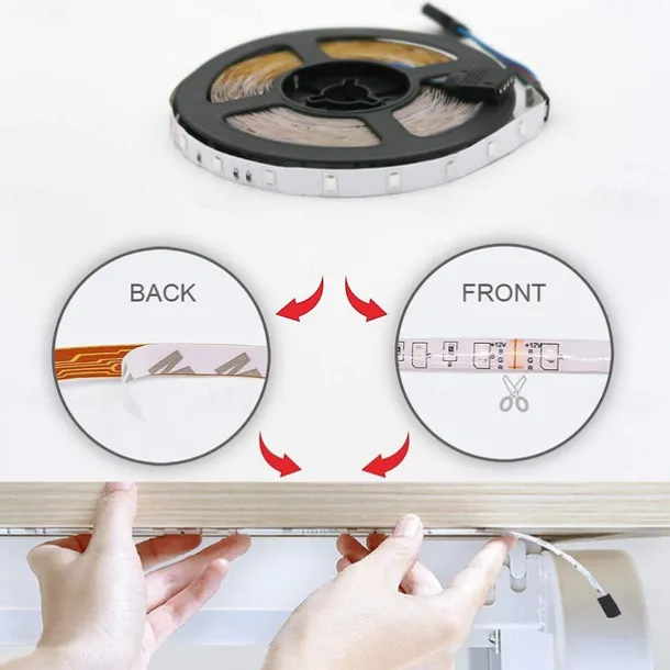 Smart RGB LED Strip Light App Control 15m 49ft 2835 SMD 810 LEDs IR 24 Key Controller Work with Alexa Google 12V 3A Adapter Kit