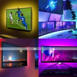 Smart RGB LED Strip Light App Control 15m 49ft 2835 SMD 810 LEDs IR 24 Key Controller Work with Alexa Google 12V 3A Adapter Kit