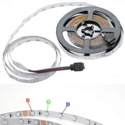 Smart RGB LED Strip Light App Control 15m 49ft 2835 SMD 810 LEDs IR 24 Key Controller Work with Alexa Google 12V 3A Adapter Kit