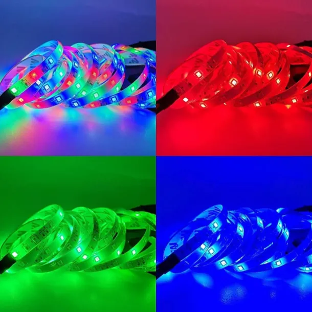 Smart RGB LED Strip Light App Control 15m 49ft 2835 SMD 810 LEDs IR 24 Key Controller Work with Alexa Google 12V 3A Adapter Kit