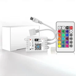 Smart RGB LED Strip Light App Control 15m 49ft 2835 SMD 810 LEDs IR 24 Key Controller Work with Alexa Google 12V 3A Adapter Kit