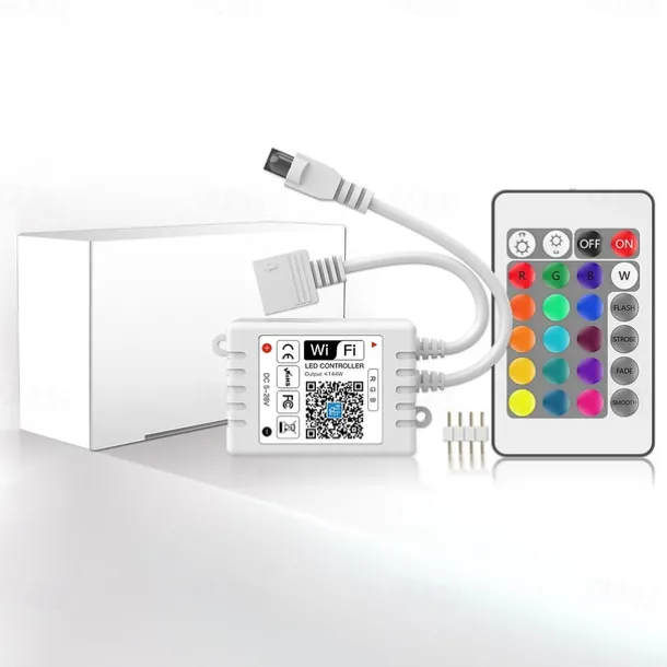 Smart RGB LED Strip Light App Control 15m 49ft 2835 SMD 810 LEDs IR 24 Key Controller Work with Alexa Google 12V 3A Adapter Kit