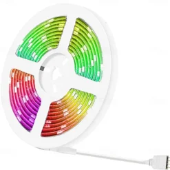 Smart SMD 5050 LED Strip Light WIFI App RGB Control Music Sync Work with Alexa Google 2x7.5M 50ft Colour Changing Home Kitchen TV Party with 24-Key Remote Sensitive Built-in Mic DC12V