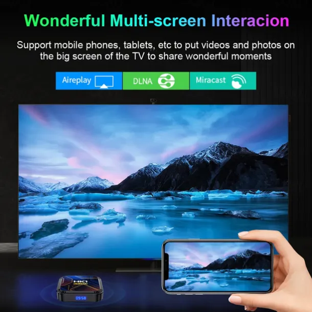 Smart TV Box HK1 RBOX K8S Android 13 8K Android TV Box RGB Light 4GB 64GB WiFi6 Dual Wifi 2023 PK Android 12 6K