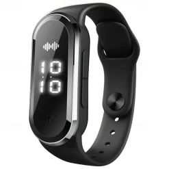 Smart Ultrasonic Mosquito Repellent Bracelet – Digital Watch with Pedometer, Body Temperature Display, USB Charging, Long-Term Wearable Protection