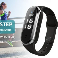 Smart Ultrasonic Mosquito Repellent Bracelet – Digital Watch with Pedometer, Body Temperature Display, USB Charging, Long-Term Wearable Protection