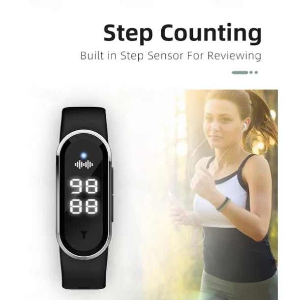 Smart Ultrasonic Mosquito Repellent Bracelet – Digital Watch with Pedometer, Body Temperature Display, USB Charging, Long-Term Wearable Protection