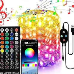 Smart USB Fairy String Lights Waterproof Multicolor Changing Lights for Christmas, Birthday, Party Indoor Outdoor Decorate, APP Remote Control