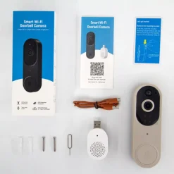 Smart Video Doorbell with Wireless Chime, Night Vision Camera, Two-Way Audio (T50 Beige (Including Dingdong, USB Cable))