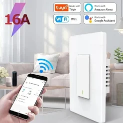 Smart Wall Light Switch 16A 3 Way Switch 1800W Tuya Smart Life Voice Control 2.4Ghz WiFi Push Button Work With Alexa Google Home